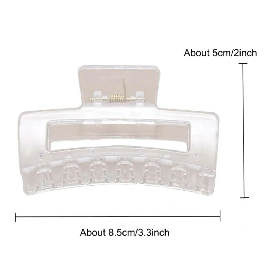 3pcs Clear Minimalist Casual Rectangle Hair Claw